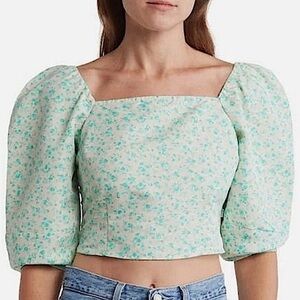 Levi's Floral Puff Sleeve Cropped Blouse
